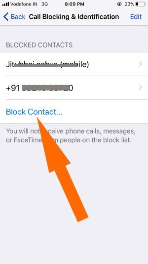 block contact