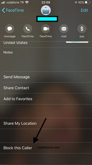 Block this Caller in the FaceTime app