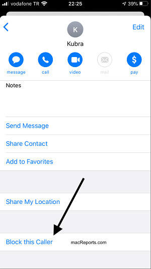 Block this Caller in the Messages app