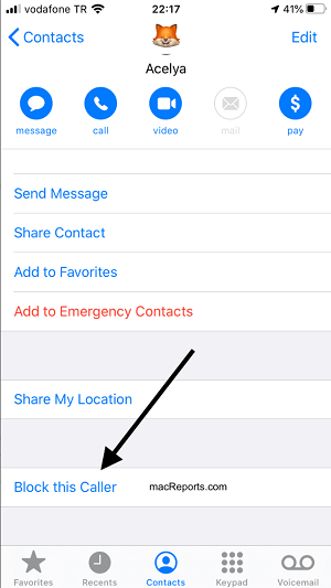 Block this Caller in the Phone app