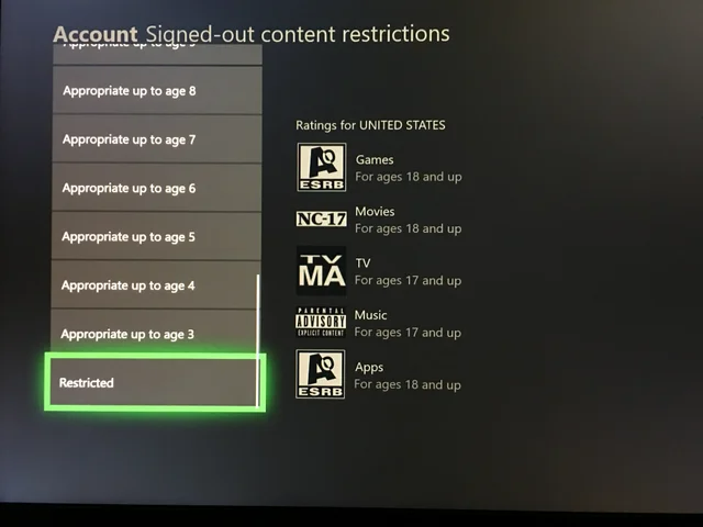 Restrictions on Xbox One
