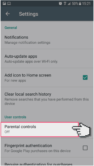 Set up Parental Controls on Google Play