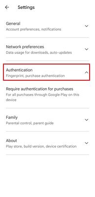 tap on authentication