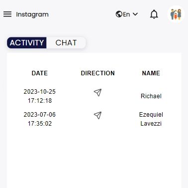 Screenshot of the actual results of tracking instagram by Spyx