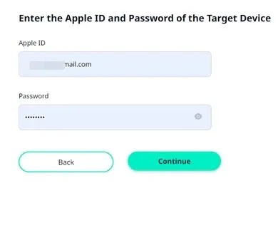 
Geben Sie die Apple-ID und das Passwort ein.