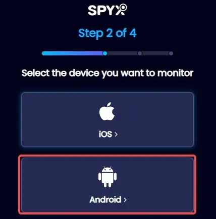 
                Wählen Sie die Android-Option.