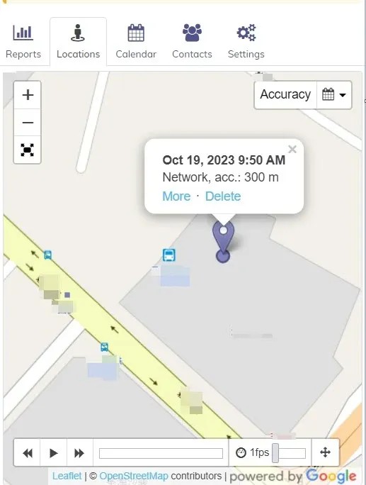 
                Hoverwatch location tracking feature.