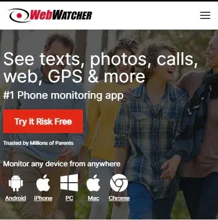 
                Screenshot der Homepage von Webwatcher.