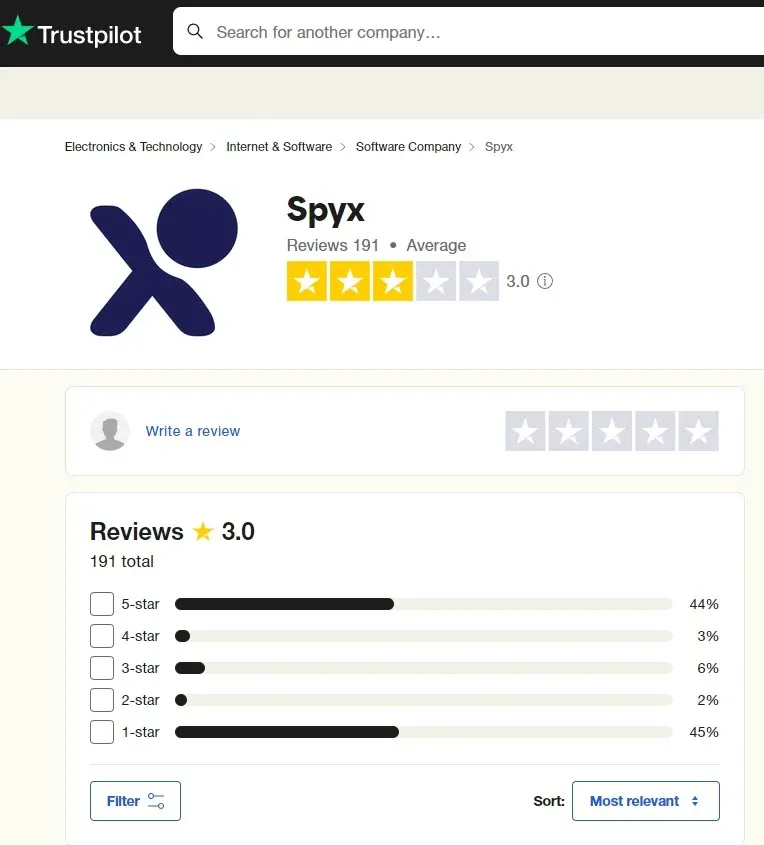 
                Bewertungen von SpyX auf Trustpilot.