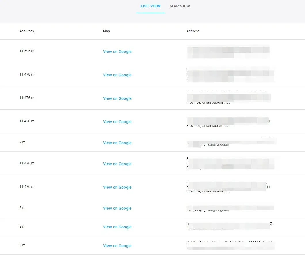 
Location tracking features.