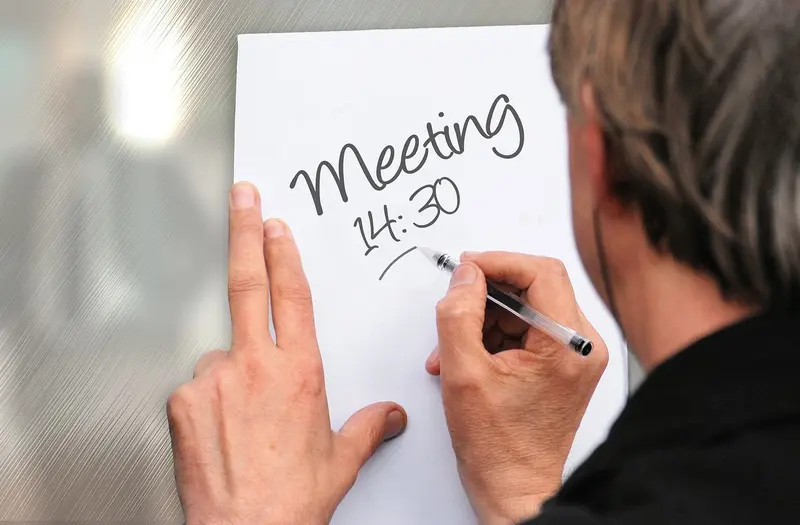 A meeting at 14:30