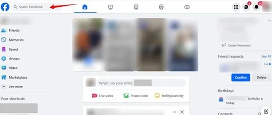 Type their full name in the Facebook search bar.