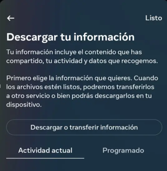 
             Descargar o Transferir Información