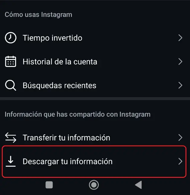 
             Descargar Tu Información