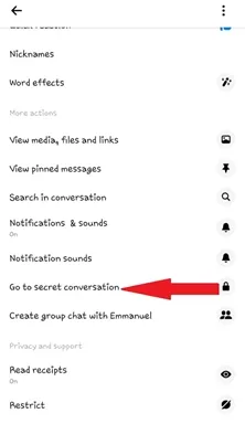 
Tap ‘Go to secret conversation'.