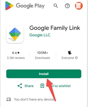 
Install Google Family Link app.