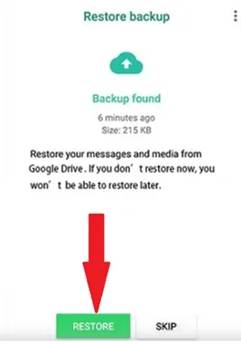 
Restore your previous conversations from Google Drive backup.