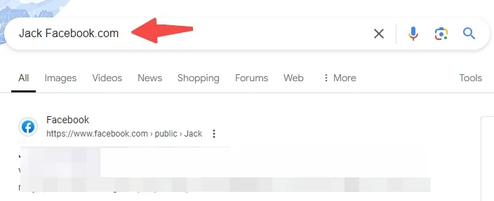 Type in “Jack Facebook.com” in Google.