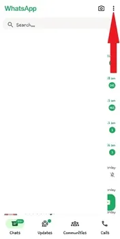 
Tap on the three dots on WhatsApp interface.