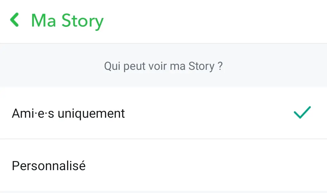 
Contrôler la visibilité des stories Snapchat