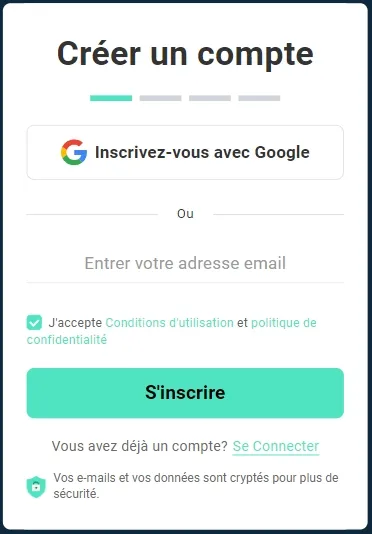 
Créer le compte de Msafely