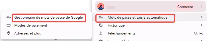 
Gestionnaire de mots de passe Google