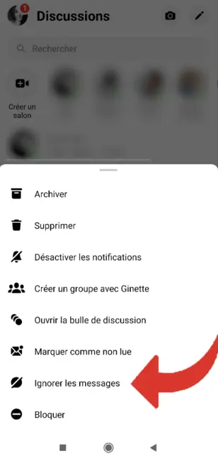 
Ignorer les messages sur Messenger