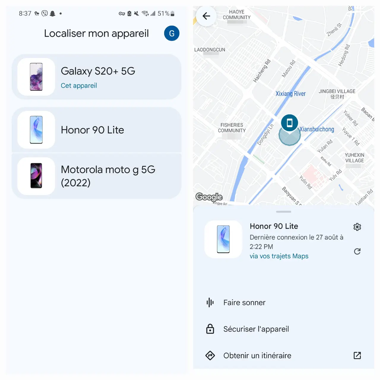 
Localiser une personne avec Find My Device sur Android