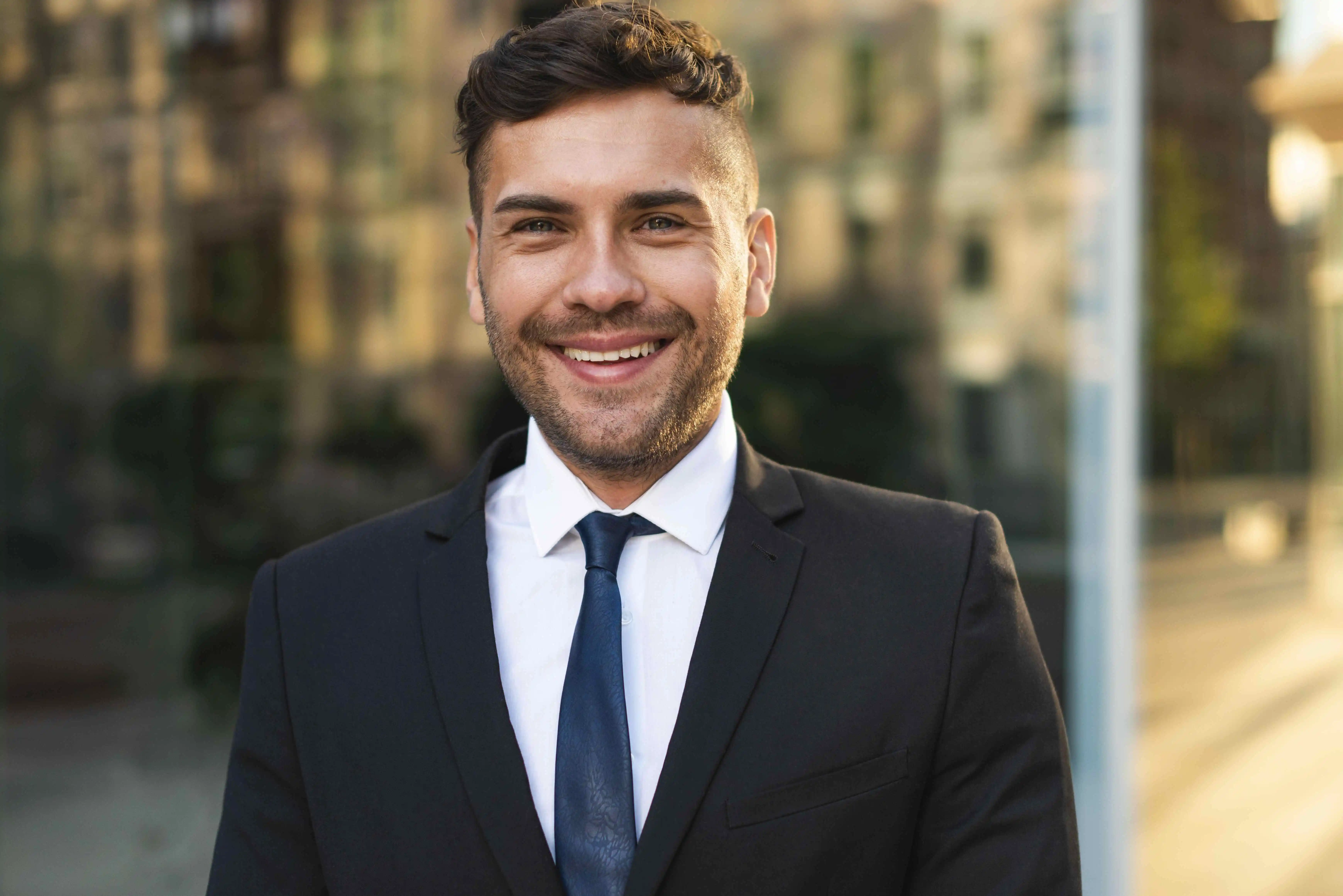 A man in a suit.