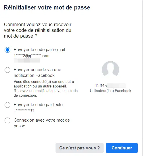 
Réinitialiser le mot de passe