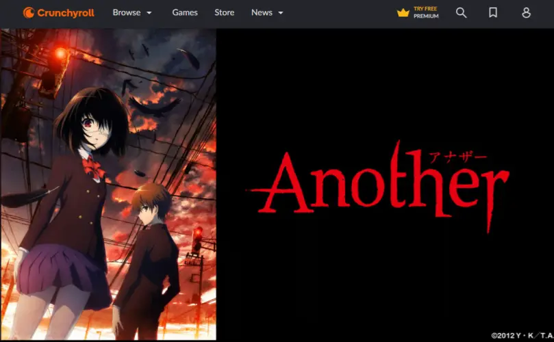 
Crunchyroll another captura de pantalla