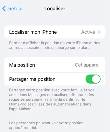 
Activer Localiser mon iPhone