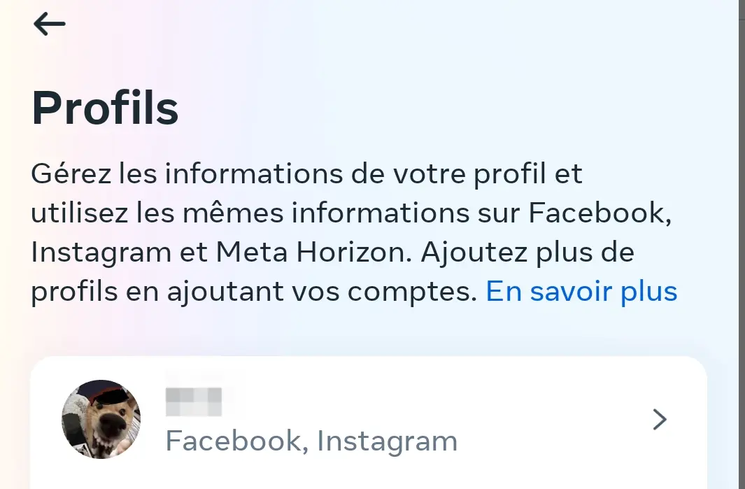 
Un compte pour Facebook et Instagram