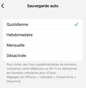 
Sauvegarde WhatsApp automatique