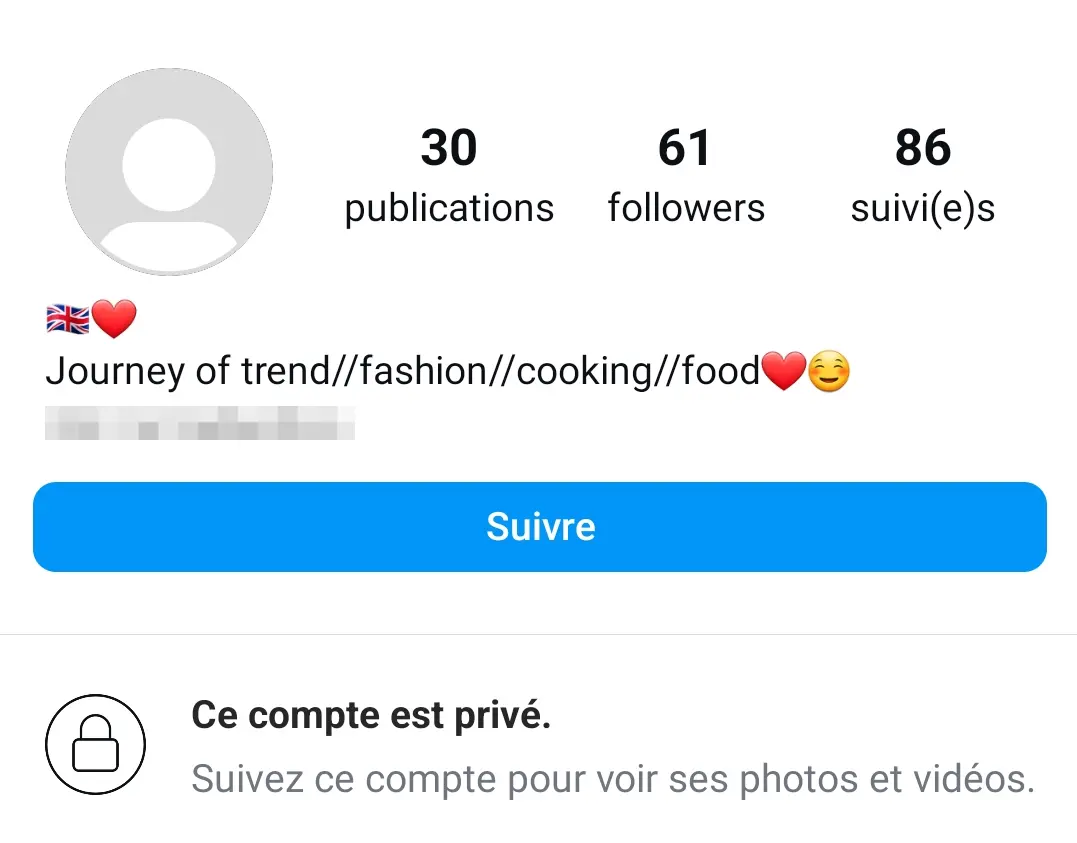 
Un compte Instagram privé