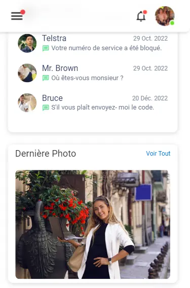 
Voir les sms et photos avec Msafely