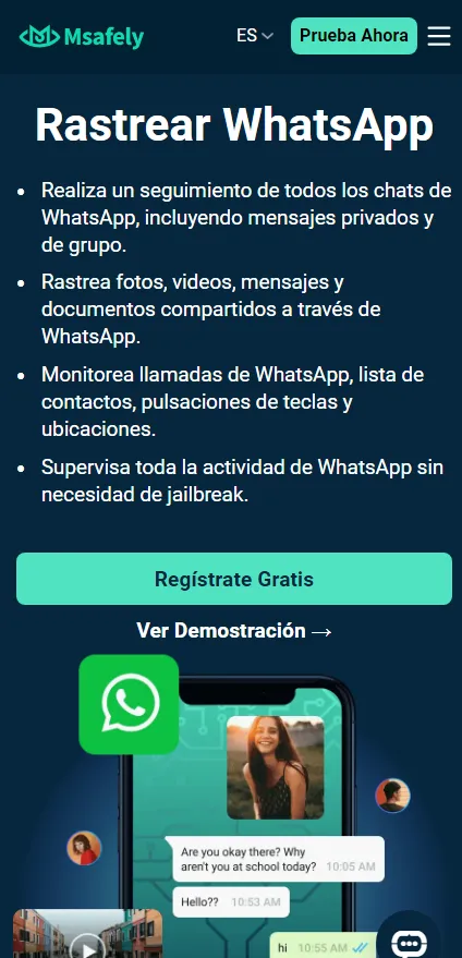 
msafely aplicacion rastrear whatsapp