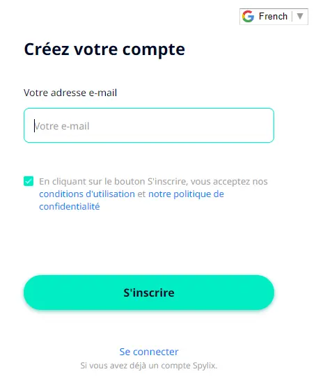 
Créez un compte Spylix