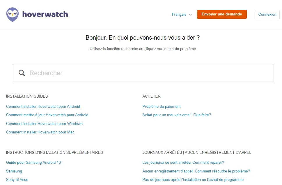 
        Le support de Hoverwatch