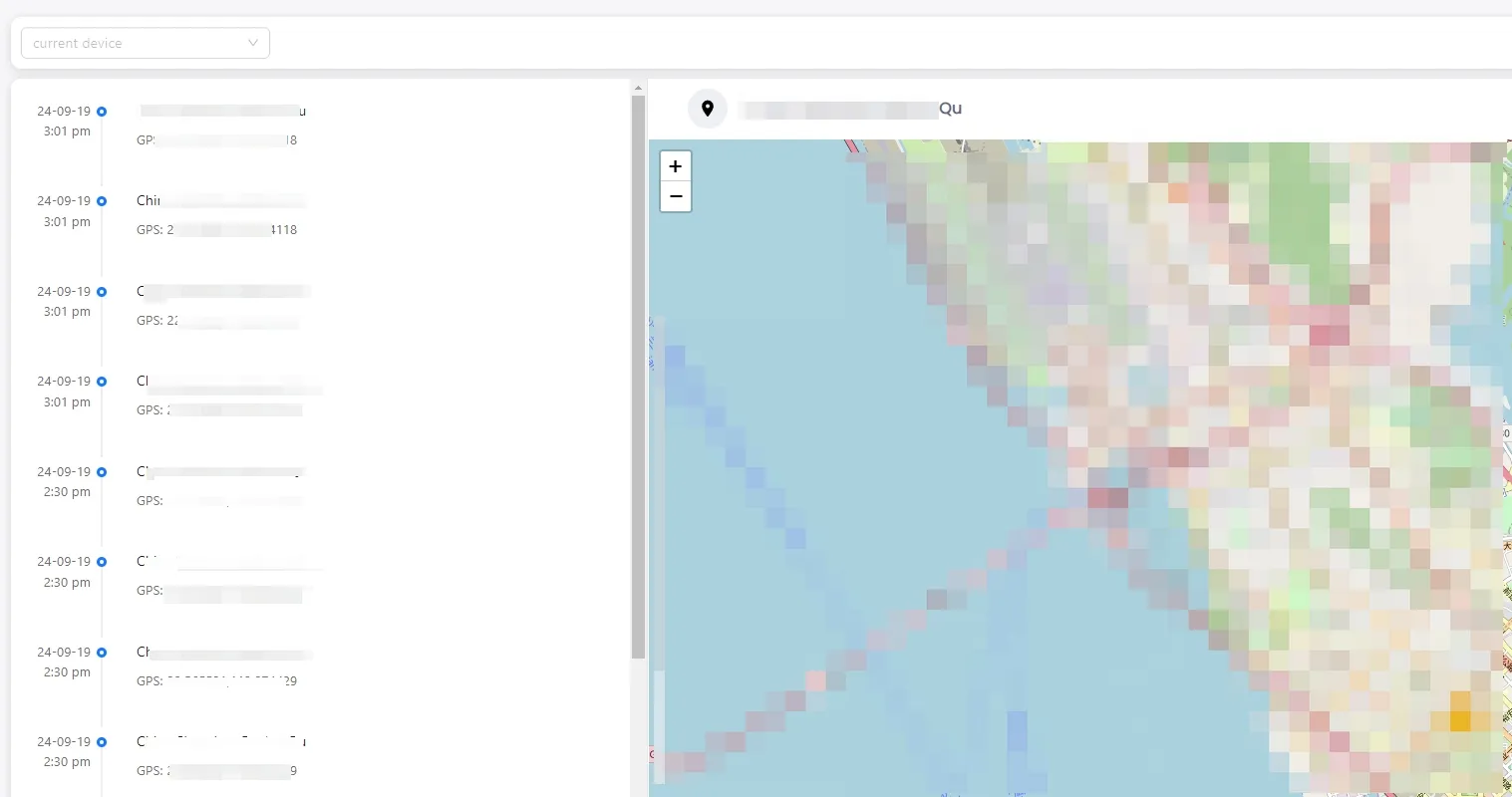 The real user locations from Msafely dashboard.