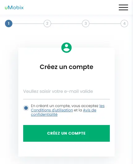 
Créer un compte uMobix