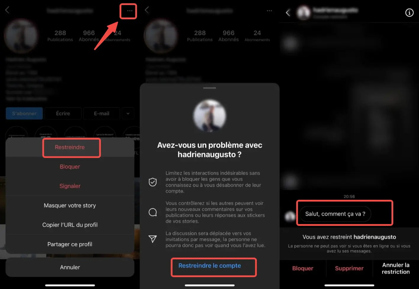 
Restreindre Instagram et lire les messages sans être vu