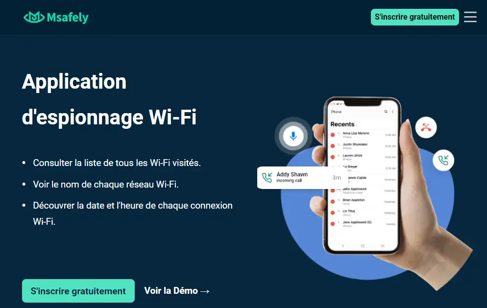 Application d'espionnage WiFi - Msafely