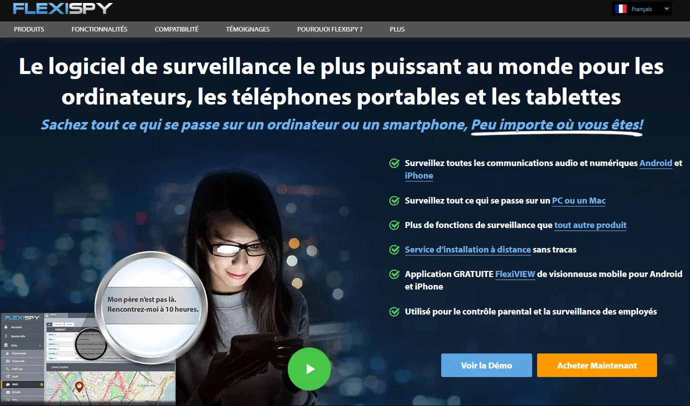 FlexiSPY - le logiciel de surveillance