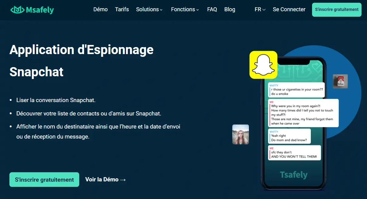 Msafely - application d'espionnage Snapchat