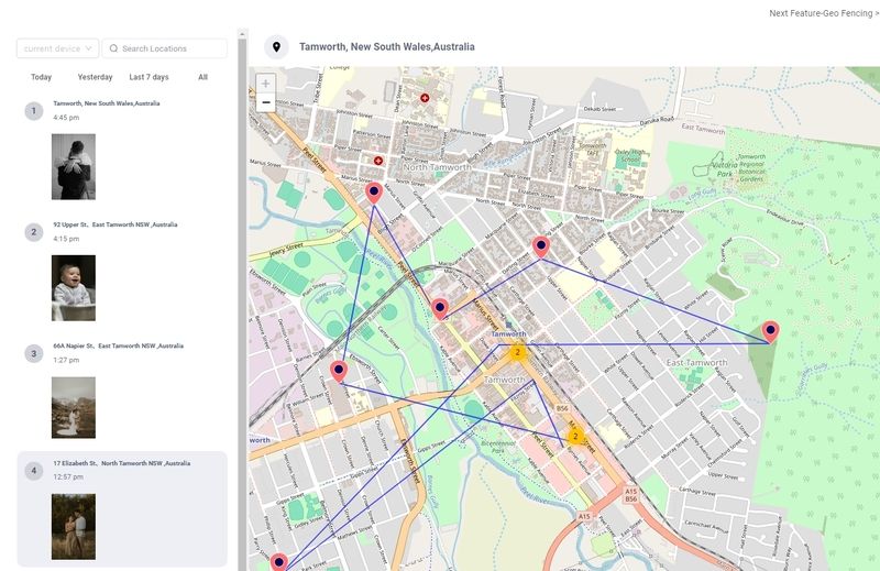 Real user's iPhone location tracked by Msafely.