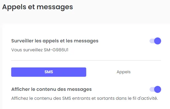 Afficher SMS