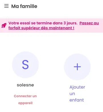 Ajoutez le compte de votre enfant