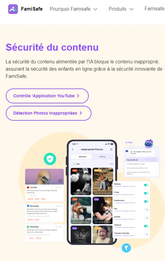 Bloquer le contenu inapproprié par FamiSafe