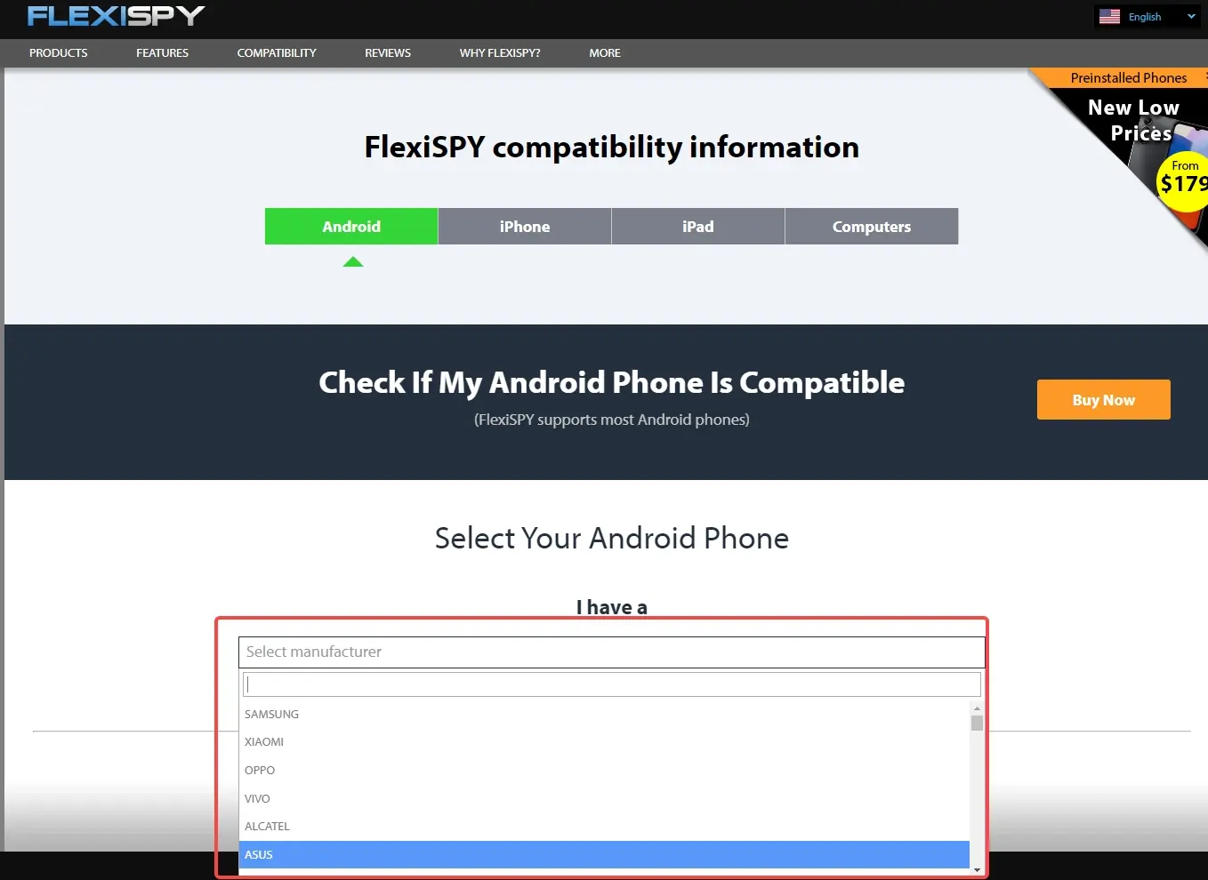 Check Flexispy compatability.